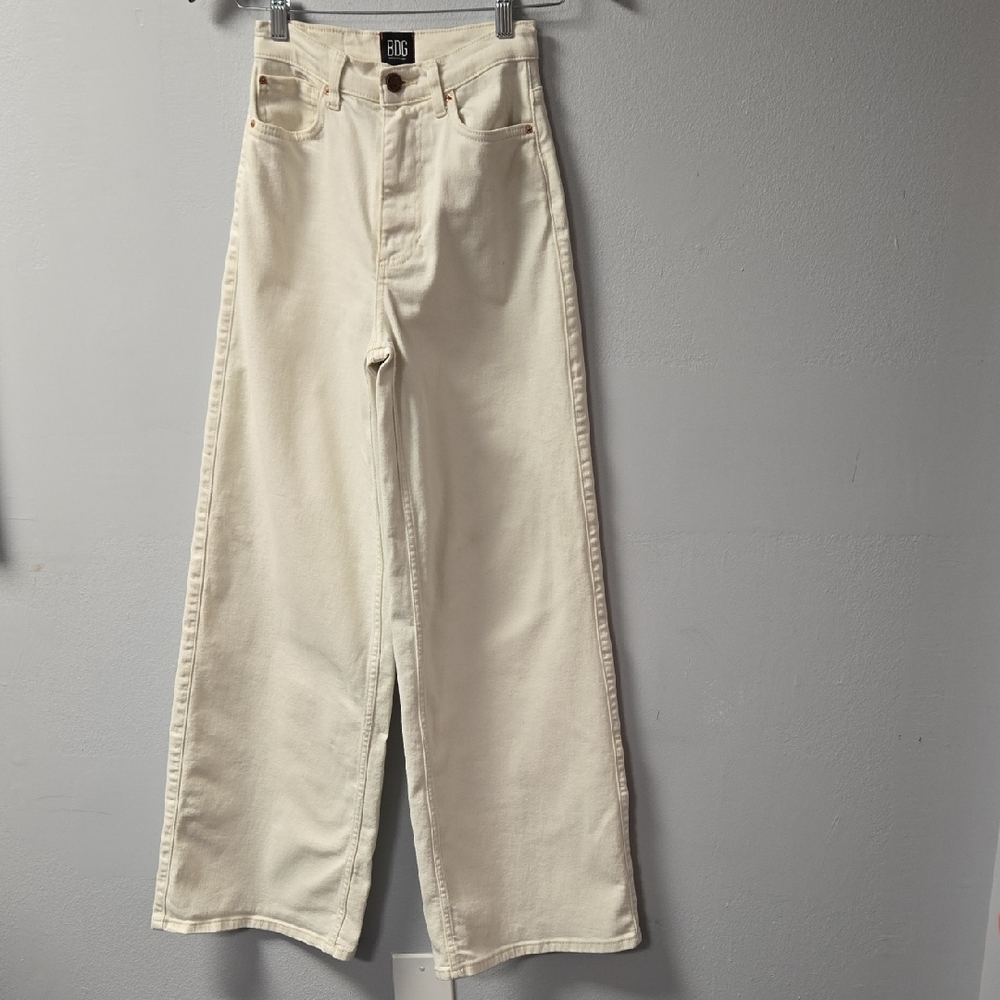 Urban Outfitters BDG Cream A-Wide High-Rise Jeans Size 25